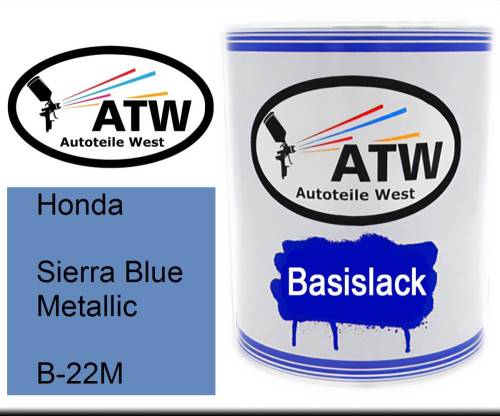 Honda, Sierra Blue Metallic, B-22M: 1L Lackdose, von ATW Autoteile West.